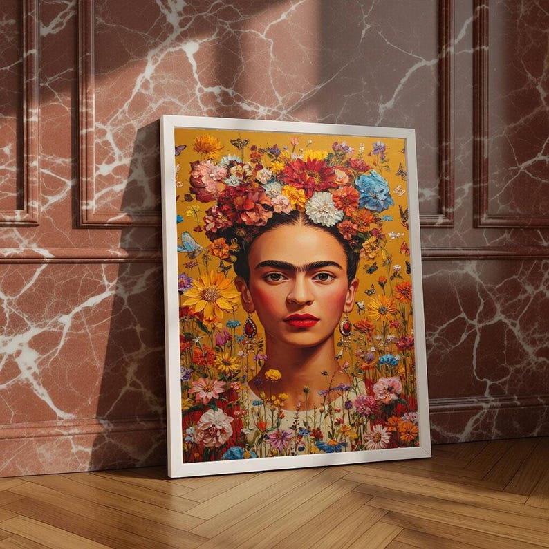 Floral Portrait Canvas Vibrant Botanical Art - Etsy