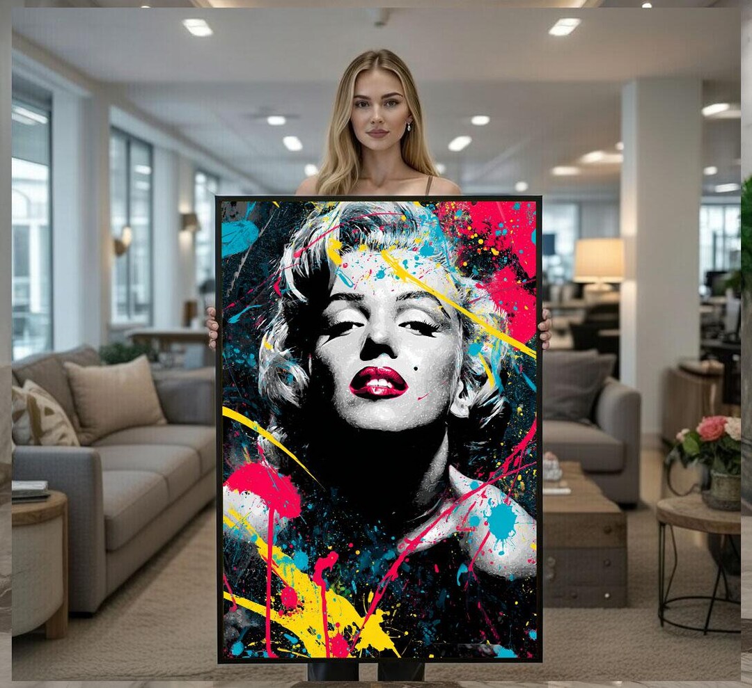 Vibrant Marilyn Monroe Pop Art Style Canvas Wall Art Print Colorful ...