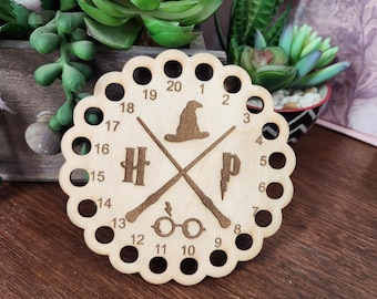 Organiseur de fil dentaire Harry Potter, baguettes croisées, bois gravé au laser 20 trous