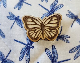 Aiguille papillon en bois gravée au laser avec aimant puissant