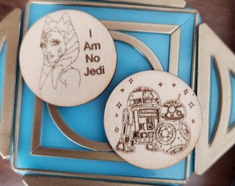 Star Wars Needle Minder en bois gravé au laser avec aimant