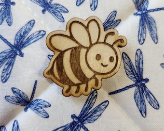 Aiguille d'abeille en bois gravée au laser avec aimant puissant