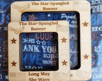 Cadre magnétique patriotique pour couture en PVC ou en papier perforé