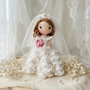 Crochet Bride Doll Pattern – Wedding Amigurumi Bride Doll PDF, Handmade Bridal Doll Crochet Pattern, Cute Wedding Gift