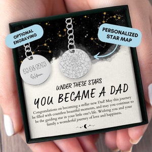 Neuer Vater Geschenk, neuer Vater Weihnachtsgeschenk, benutzerdefinierte Sternkarte nach Datum, Sternbildkarte, neuer Vater Geschenk von Frau, neuer Vater, vom Baby, personalisiert
