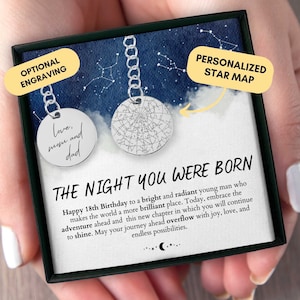 18° regalo di compleanno per lui, mappa stellare personalizzata per data, grafico stellare personalizzato, 18° regalo di compleanno, portachiavi personalizzato, regalo per figlio, nipote