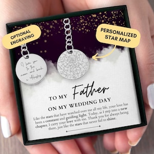 Cadeau du père de la mariée de la fille, cadeau du père de la mariée de la fille, cadeau personnalisé pour papa, carte des étoiles personnalisée par date, jour du mariage
