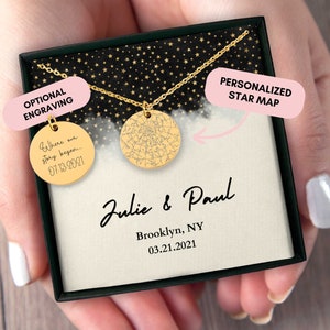La nuit où nous nous sommes rencontrés, carte des étoiles personnalisée par date, cadeau d'anniversaire personnalisé, cadeau pour elle, cadeau pour femme, cadeau pour petite amie, cadeau d'anniversaire