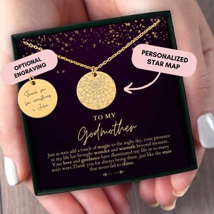 Patin Geschenk, Patenkind, Patenonkind, Benutzerdefinierte Sternkarte nach Datum, Patin Halskette, personalisiertes Geschenk, Patin Geburtstag, Weihnachten
