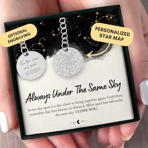 Cadeau petit ami interurbain, carte des étoiles personnalisée par date, cadeau d'anniversaire pour petit ami, porte-clé interurbain, anniversaire de petit ami, Noël