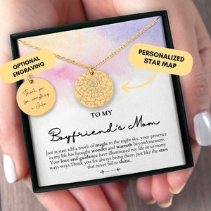 Geschenk für die Mutter des Freundes, Halskette für die Mutter des Freundes, Benutzerdefinierte Sternkarte nach Datum, zukünftige Schwiegermutter, personalisiertes Geschenk, Weihnachten, Geburtstag
