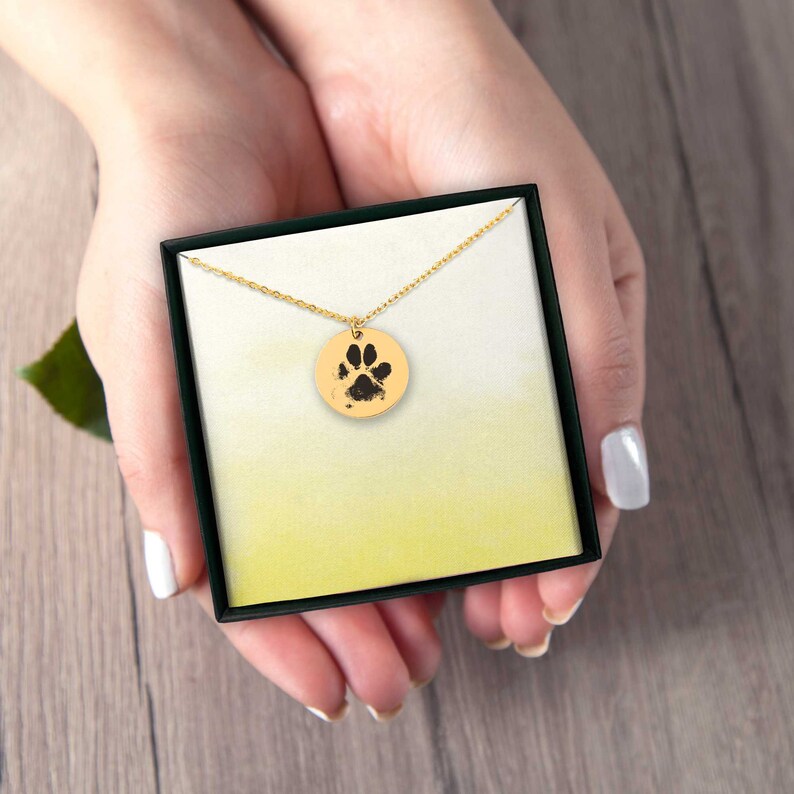 Custom Paw Print Necklace, Dog, Cat, Personalized Pet Memorial Necklace ...
