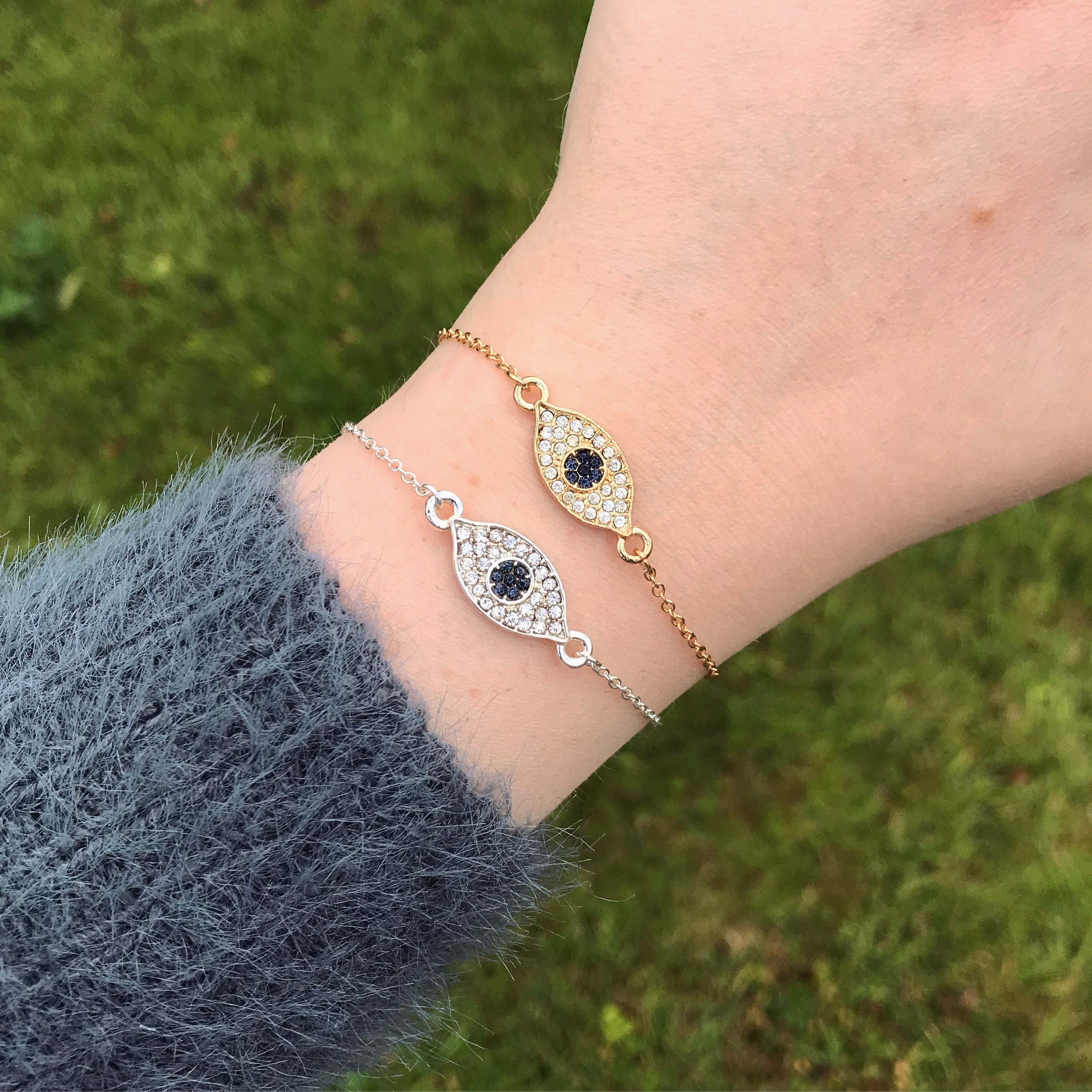 Evil Eye Crystal Beads Bracelet, Womens Gift - Etsy