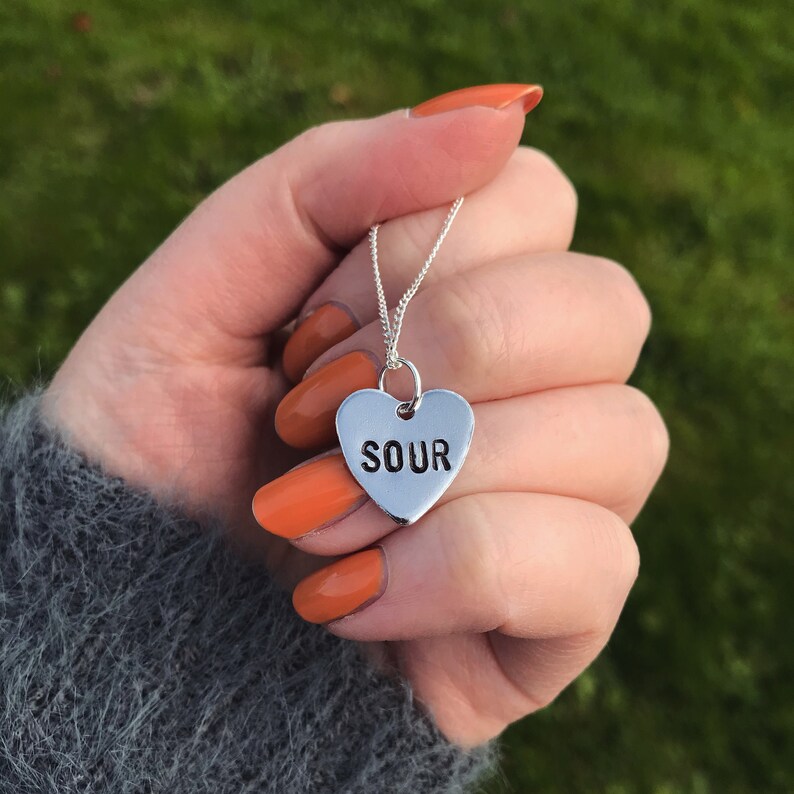 Olivia Rodrigo Necklace Sour Good 4 U Traitor Happier Brutal Drivers License Handmade Fan Gift Heart Gold Personalised  Silver Jewelry Merch 
