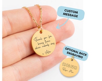 Custom Quote Necklace, Custom Message Necklace, Personalized Text Necklace, Affirmation, Song Lyric, Passage, Scripture, Book, Mantra