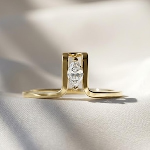 Marquise CZ Smart Ring Cover for Oura Ring Sterling Silver Gold Plated Dainty Stackable Ring Minimal Jewelry Gift