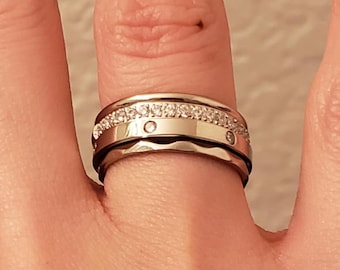 Oura Ring Stack 4 Pack CZ Pave Rings 14K Gold Plated Sterling Silver Dainty Stacking Rings Set