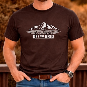 Off The Grid Mountain Graphic Tee | Camping Hiking Outdoor Explorer Shirt