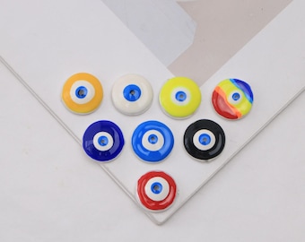 Conjunto de 5 contas redondas de madrepérola, contas espaçadoras coloridas esmaltadas, para confecção de bijuterias DIY.
