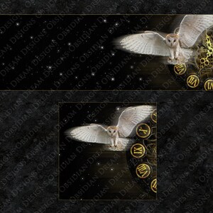 Instant Download - Etsy Shop Banner Set (Pre-made) - Owl and Clock