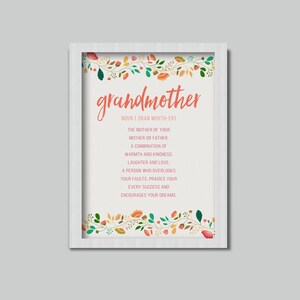 What Defines a Grandmother, Grandmother Inspiration, Inspirational Quote, Printable, Gift for Grandmothers
