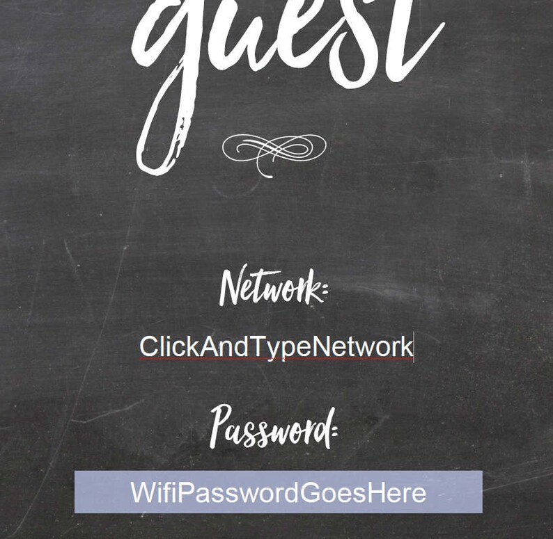 Be Our Guest - Wifi Sign, Printable, Internet Password, Guest Room - Etsy