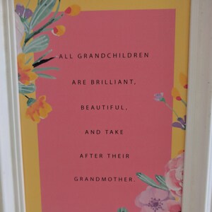 All Grandchildren Are Brilliant, Inspirational Quote, Printable, Gift for Grandmothers