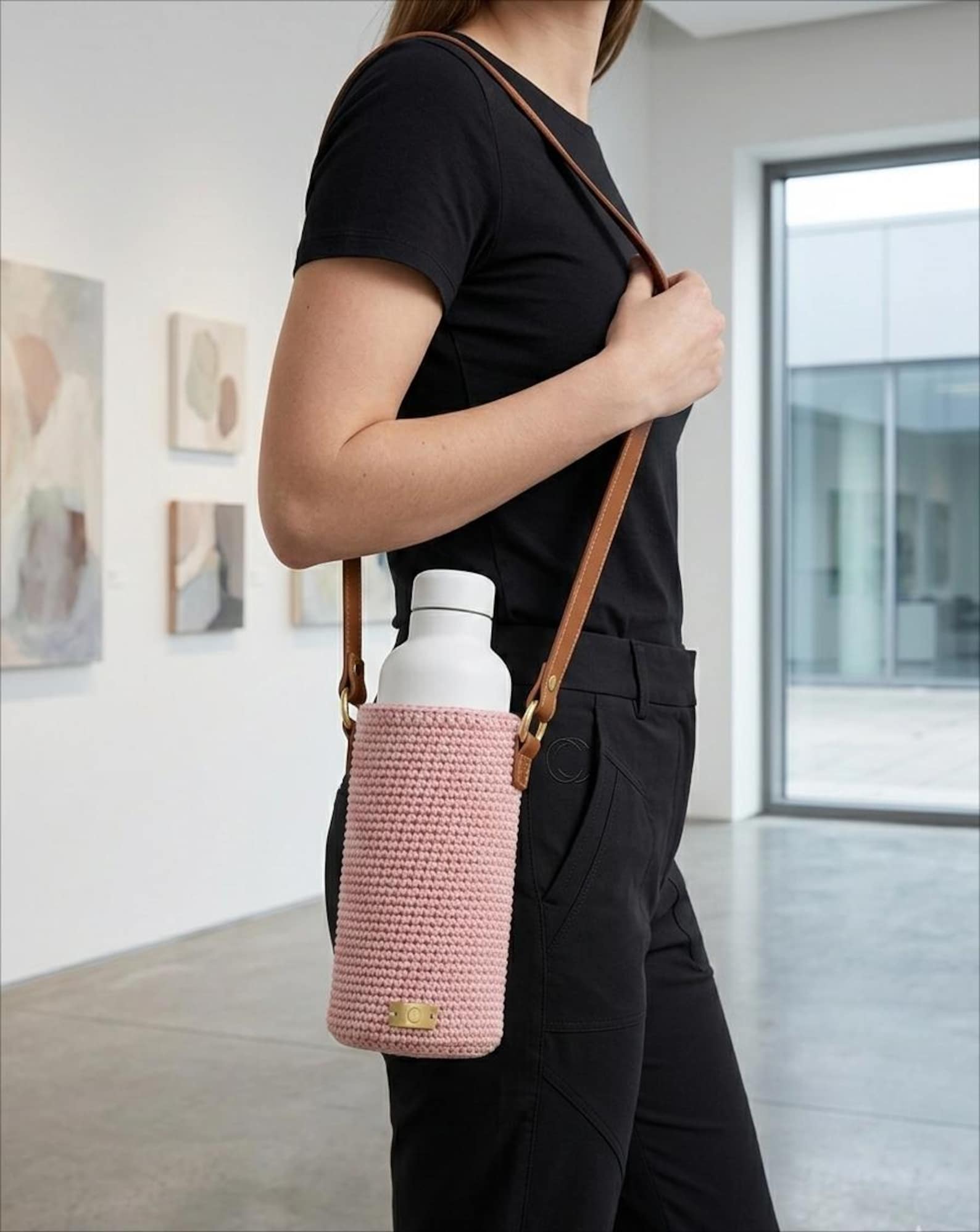 Water Bottle Bag Crochet | DIY Water Bottle Holder Pattern | Crossbody ...