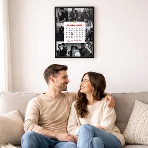 Our Special Day Calendar Gift, Personalized Anniversary Poster, Custom Photo Collage for Couples, Valentine’s Day Gift