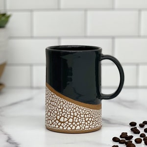 Stoneware Crackle Mug 12oz charcoal gray