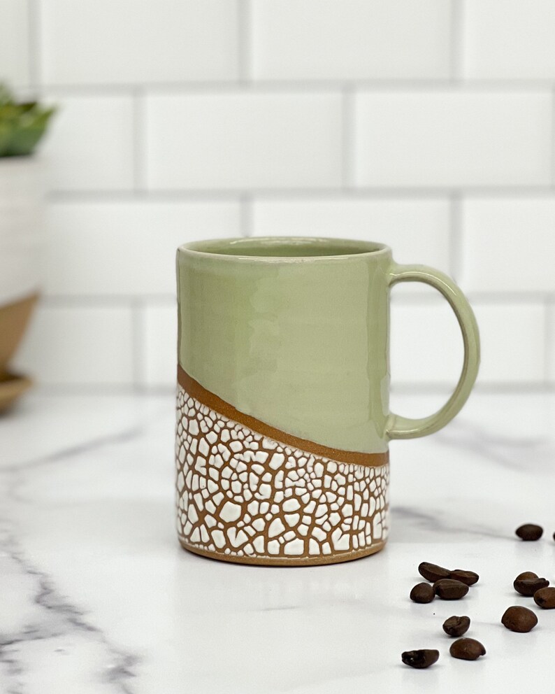 Stoneware Crackle Mug 12oz avocado