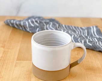 Mug - White Glaze with wide mouth 16oz