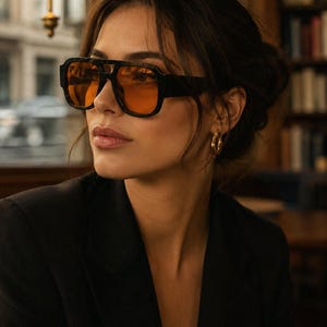 Oversized Retro Aviator Sunglasses - Etsy display picture 3