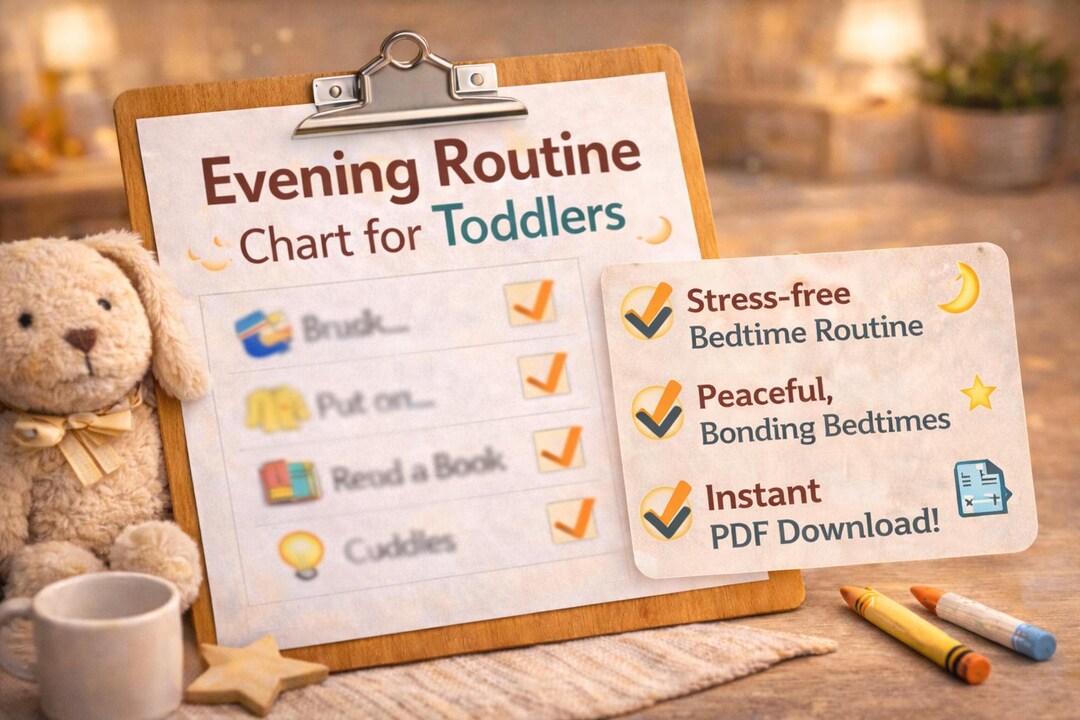 Evening Routine Chart for Kids - Printable PDF - Etsy