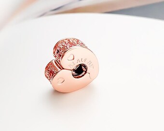 Rose Arc Of Love Pink CZ Clip Charm