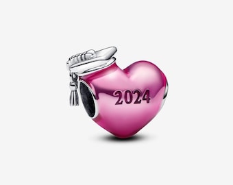 Pandora Pink 2024 Graduation Heart Charm