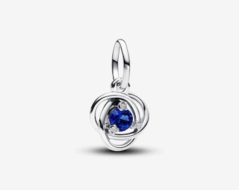 September Crystal Birthstone Eternity Circle Dangle Charm