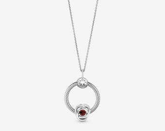 January  Birthstone Eternity Circle O Pendant Set Gift bag
