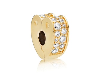 Gold Arc Of Love CZ Clip Charm