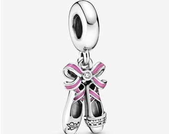 Pink Ballerina Shoes Charm S925 ALE