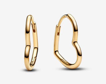 Asymmetrical Heart Hoop Earrings