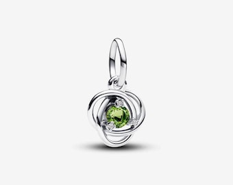 August Crystal Birthstone Eternity Circle Dangle Charm