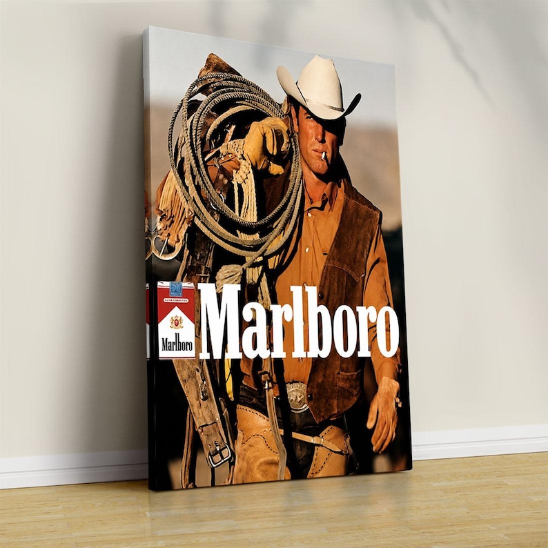 Vintage Marlboro Cowboy Poster – Retro Western Art Print - Etsy UK