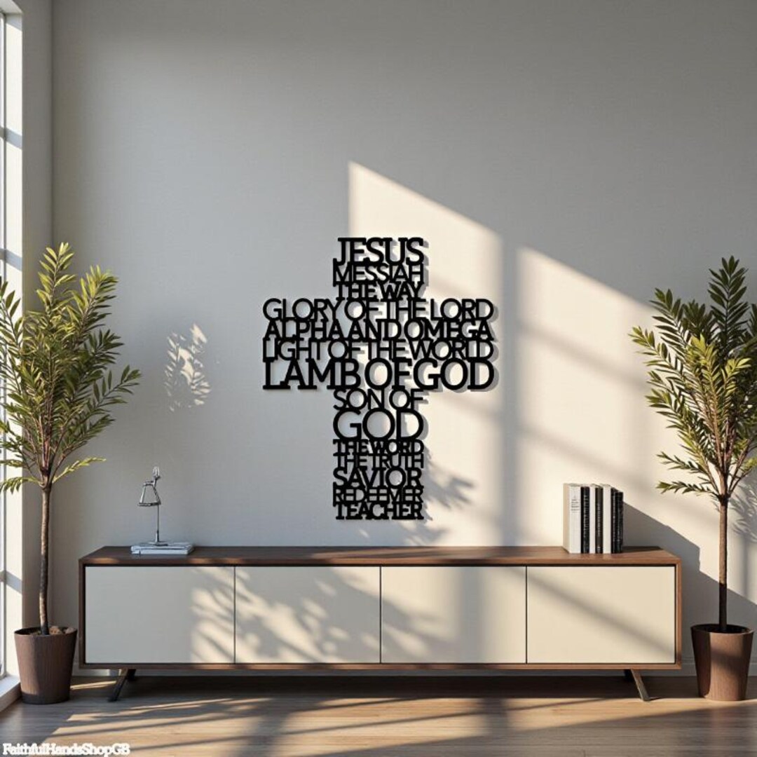 Christian Cross Wall Decor, Jesus Messiah Metal Wall Art, Lamb of God ...