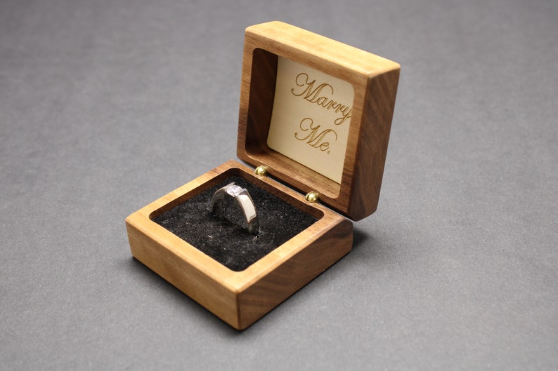 Ring Box, Love You to The Moon and Back Inlaid. Free Engraving and Shipping. RB-68 image 3