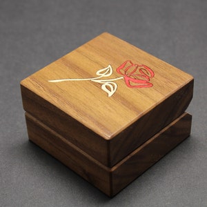Ring Box Inlaid Contemporary Rose. Free Shipping and Engraving. RB-32 ...