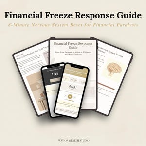 Money Paralysis Workbook PDF, Financial Anxiety Freeze Recovery Guide, Somatic Nervous System Reset Toolkit, Behavioral Economist MSc