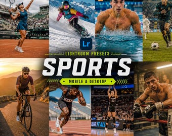 30 Sports Lightroom Presets | Mobile & Desktop | Football, Basketball, Athletics, Fitness, Action