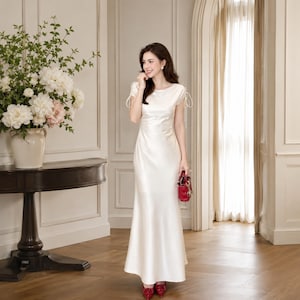 long black cotton dress Waves Maxi in | Off The Shoulder Maxi Dress Model Height Color:Raw Oak Casual Wedding Guest Dresses cyberweek_p1