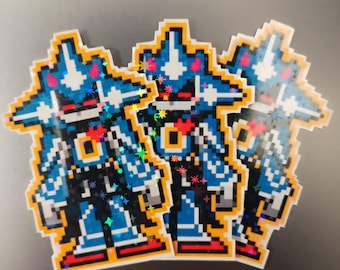 Neometal Sonic Pixel Art-stickers (2 inch, holo-ster, vinyl)